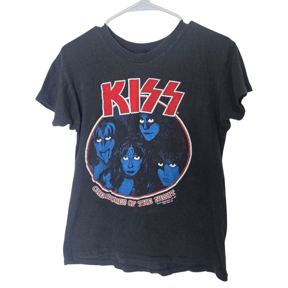 Kiss 1983 Creatures Of The Night Vintage T Shirt Concert Band Tee Medium